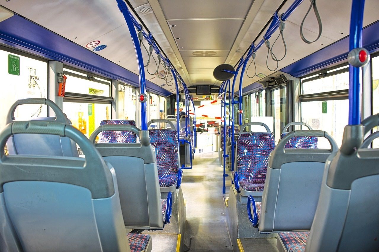 Interior of a bus