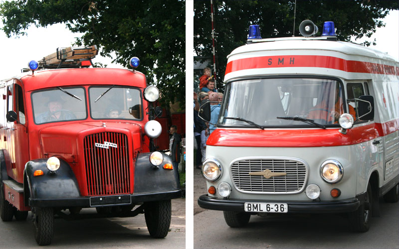 Historische Rettungsfahrzeuge im Blaulichtmuseum Beuster