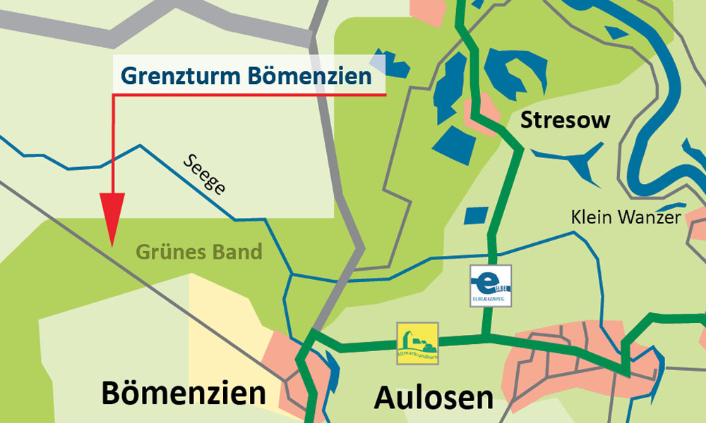 Lage Grenzturm bei Bömenzien