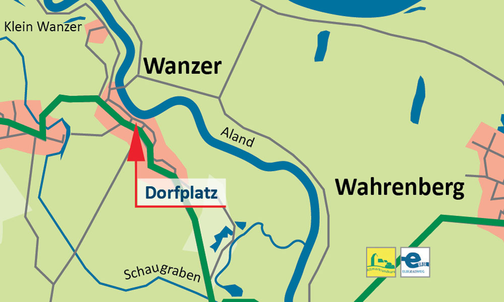 Lage Dorfplatz in Wanzer