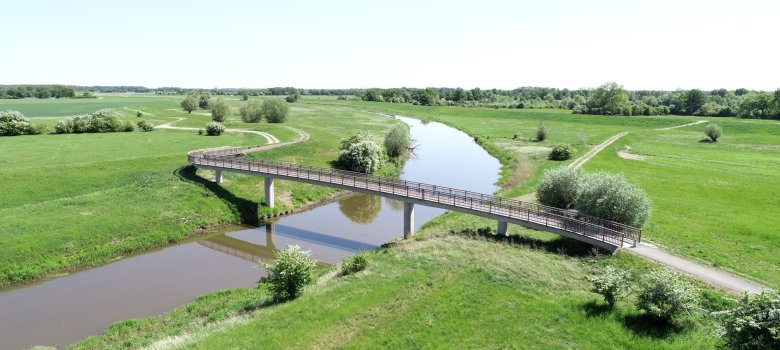 Brücke Pollitz Blick von oben auf die Brücke bei Pollitz