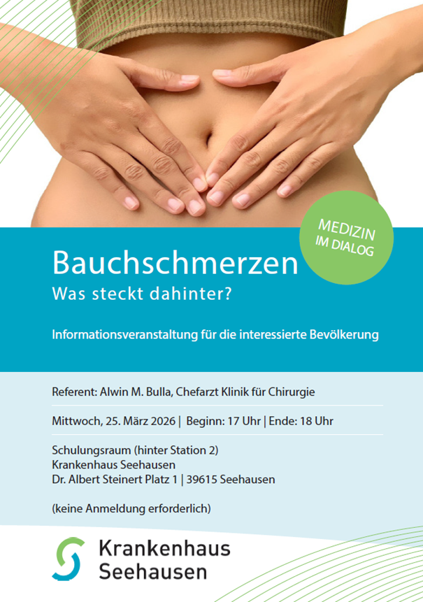 Plakat über Fachvortrag zum Thema Bauchschmerzen