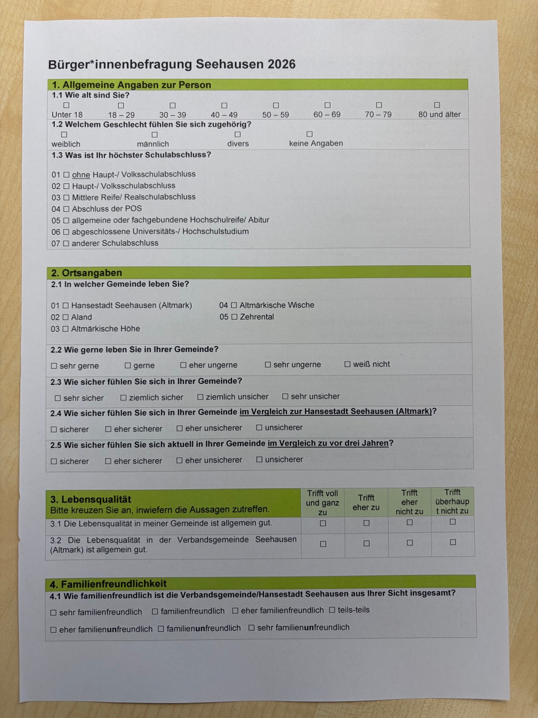 Fragebogen zur Bürger/innen-Befragung Seehausen 2026