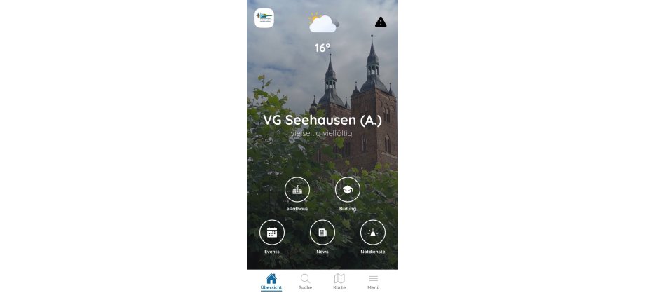 App Sceenshot mit Kirchtürmen 