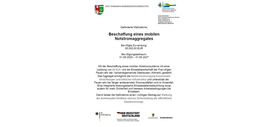 Plakat für Zuwendungserteilung